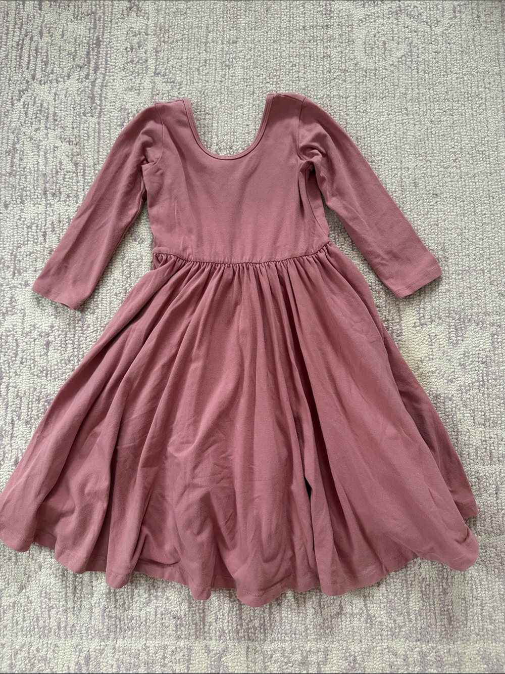 Alice + Ames Long Sleeve Ballet Dress in Dusty Mauve.